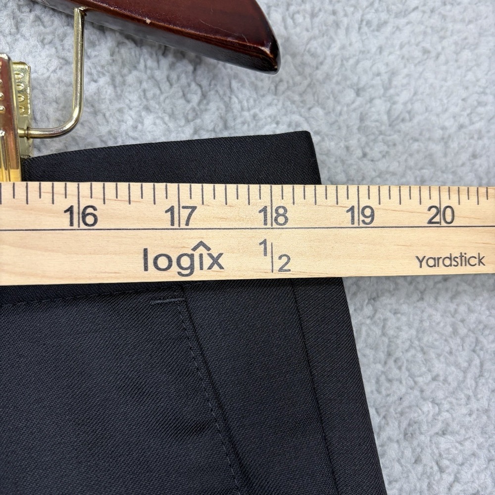HUGO BOSS Cagan Pants Men's 36R Black 100% Virgin Wool Trouser Flat Front - Picture 9 of 13